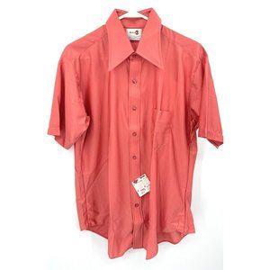 Vintage 70s Bonds Disco Button Up Shirt Mens 16.5 NWT